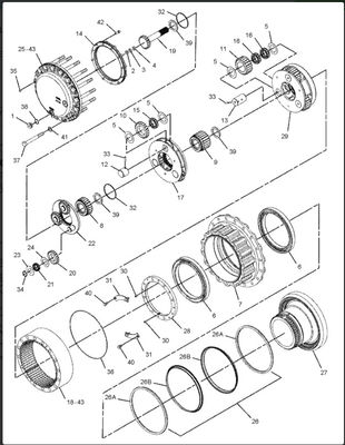 227-6116 Reise-Getriebe Travel Gearbox Fits CAT320C 320CL des Bagger-227-6796 192-3237